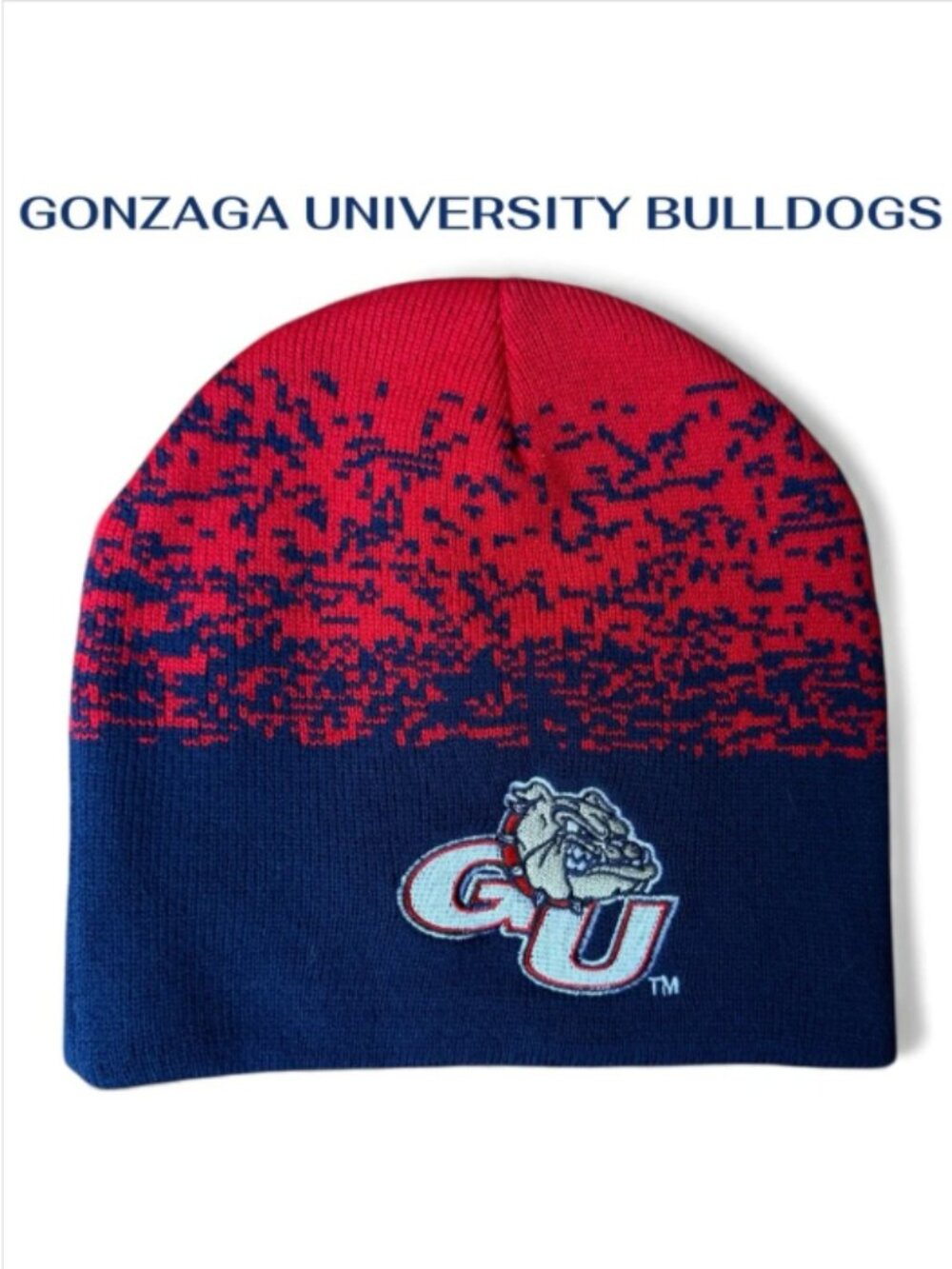 Gonzaga University Bulldogs Beanie Hat Red Navy Blue NCAA College Winter Cap
